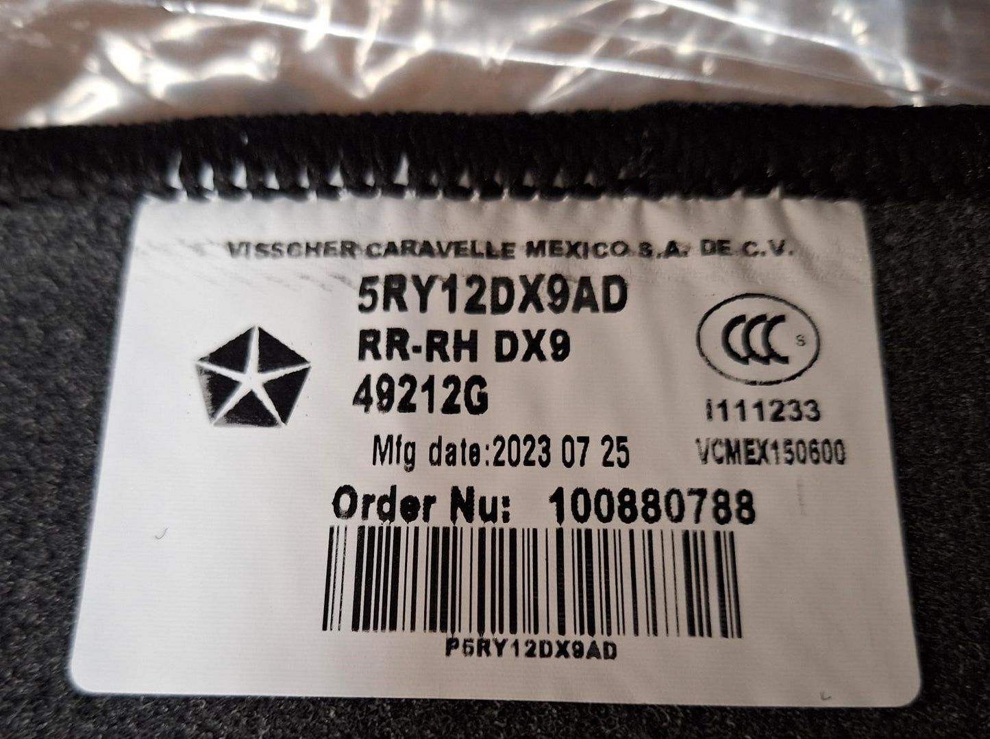 OEM 2017-24 | Chrysler Pacifica/Voyager Carpet Floor Mats | 2nd row seating ONLY |