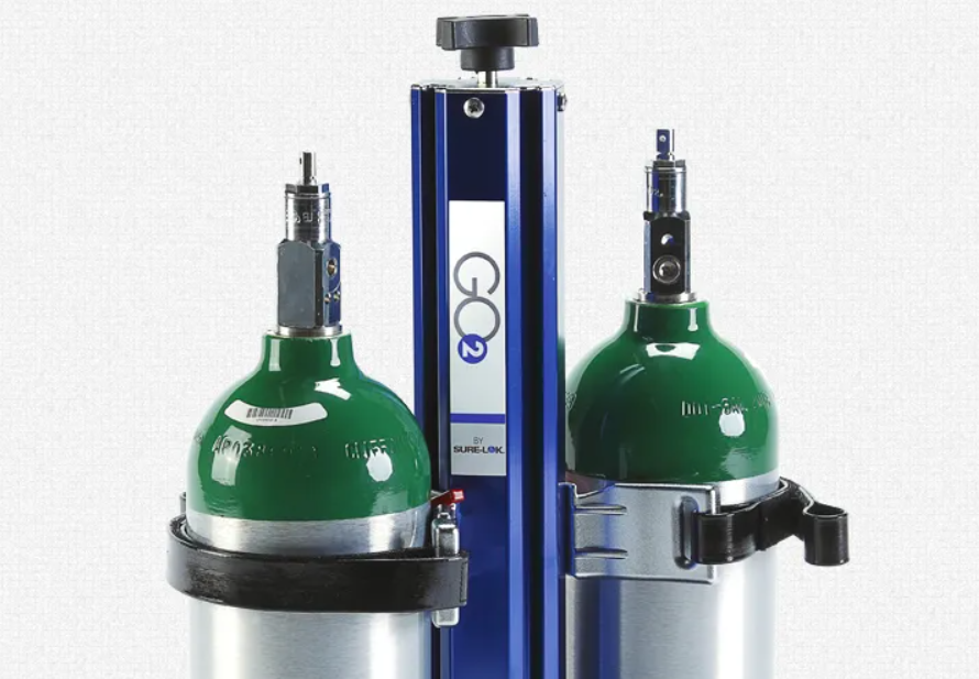 FE201122-2 | Sure-Lok | GO2 Oxygen Twin Tank Holder