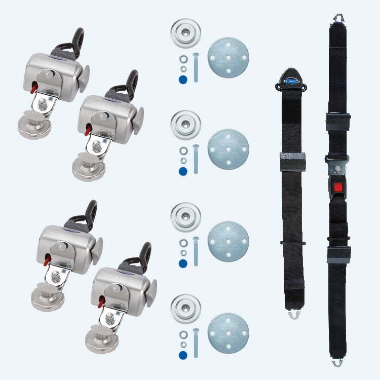 Q-8200-A-SC | Q'STRAINT | QRT Standard Retractors with Slide 'N Click Fittings and Belt