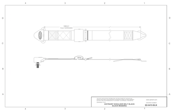 Q5-6410-BLK-P | Q'STRAINT | Standard QRT Shoulder Belt with Pin Connector