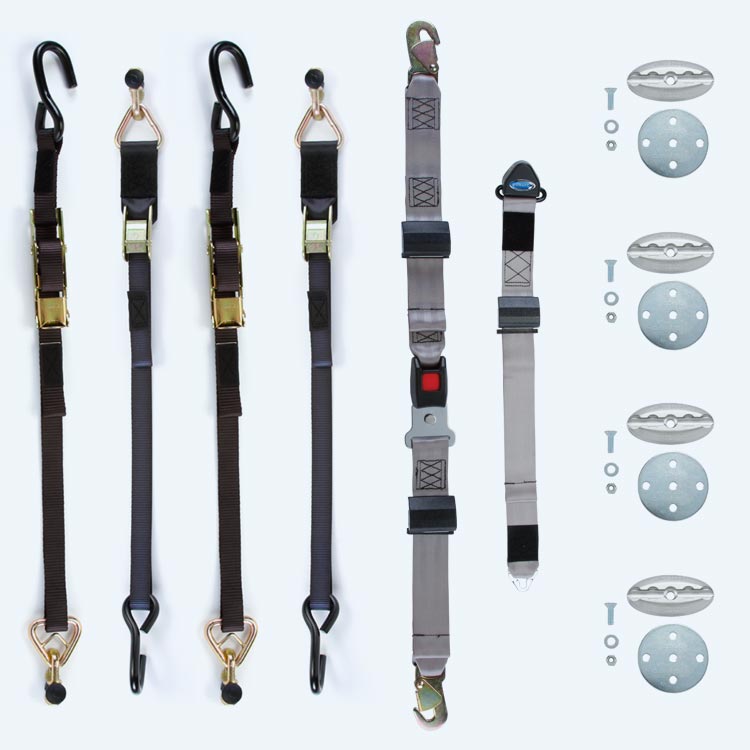M-300-L30 | Q'STRAINT | 4 M-Series Manual Belts for L-Track; Belt and 4 L-Pockets.
