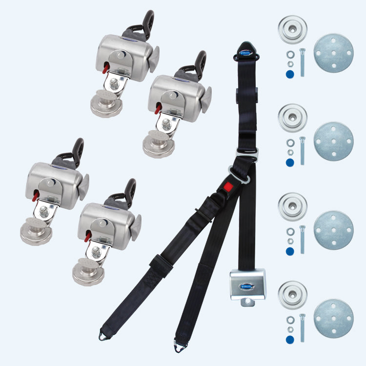 Q-8200-A1-SC | Q'STRAINT | QRT Standard Retractors with Slide 'N Click Fittings and Belt