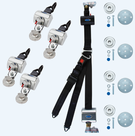 Q-8306-SC | Q'STRAINT | QRT Max Retractors with Slide 'N Click fittings with Retractable Belt and Bracket