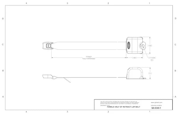 Q8-6340-1 | Q'STRAINT | Retractable Lap Belt, Female End